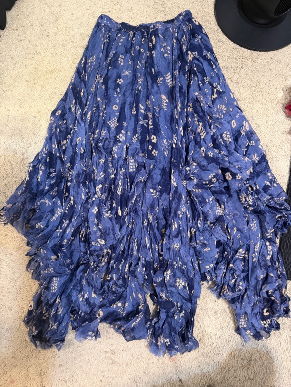 Free People One Clover Printed Skirt in Indigo Combo Size XS